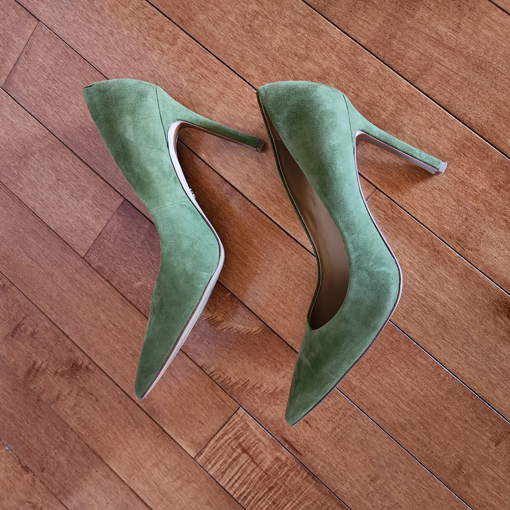 Sam Edelman Hazel Green Suede Leather Pumps In Size 10.5
